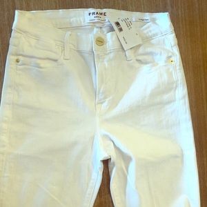 Frame denim, white flare jeans
